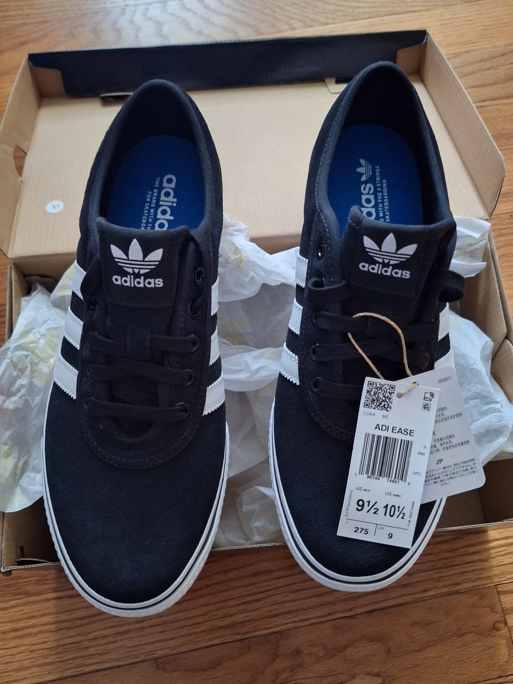 adidas Adi Ease Men’s Skate Shoes in Black and White